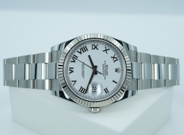 Rolex 126334 DATEJUST FLUTED BEZEL WHITE ROMAN DIAL OYSTER BAND 2021 FULL SET - Image 9