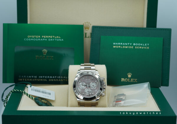 Rolex 116509 DAYTONA 18K WHITE GOLD TAHITIAN MOP DIAMOND DIAL 2021 FULL SET - Image 2