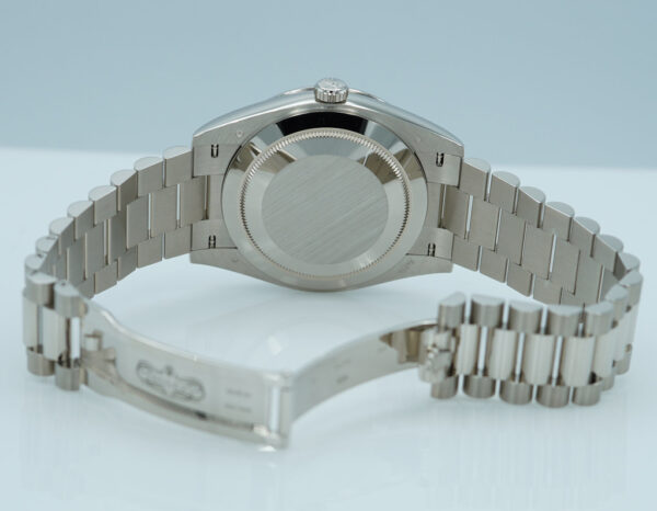 NEW Rolex 228349RBR DAY DATE WHITE GOLD DIAMOND BEZEL METEORITE BAGUETTE DIAL FULL SET - Image 8