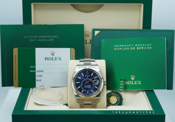 BRAND NEW Rolex 326934 SKY-DWELLER BLUE DIAL OYSTER BAND 2020 STICKERS FULL SET - Image 2