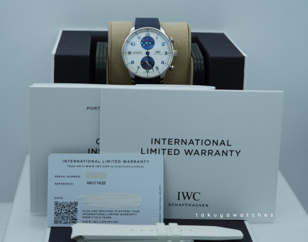 Iwc IW371620 PORTUGIESER CHRONOGRAPH BLUE PANDA DIAL RUBBER STRAP 2024 FULL SET - Image 2