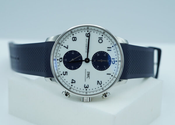 Iwc IW371620 PORTUGIESER CHRONOGRAPH BLUE PANDA DIAL RUBBER STRAP 2024 FULL SET - Image 9