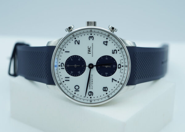 Iwc IW371620 PORTUGIESER CHRONOGRAPH BLUE PANDA DIAL RUBBER STRAP 2024 FULL SET - Image 10