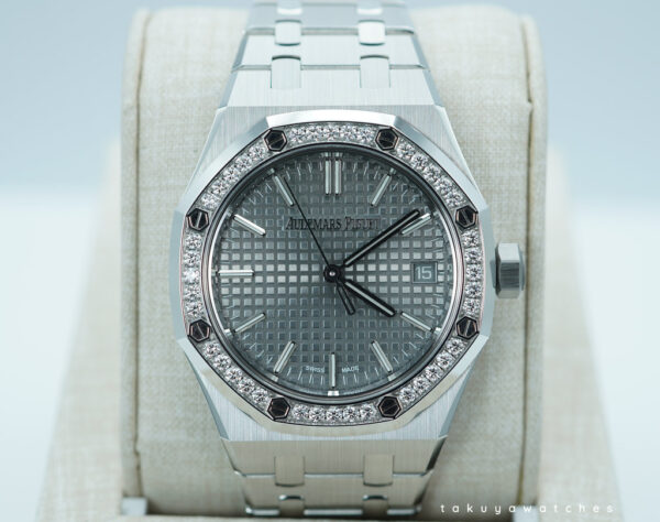 Audemars PIGUET ROYAL OAK 15551ST 50TH ANNIVERSARY GREY DIAL DIAMOND BEZEL 37MM FULL SET