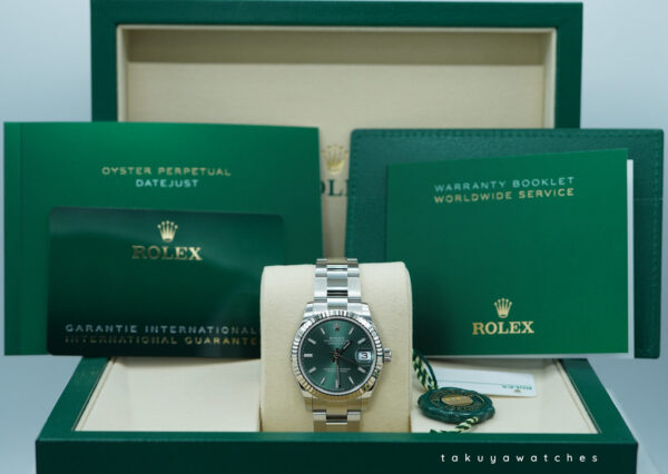 BRAND NEW Rolex 278274 DATEJUST 31 FLUTED BEZEL MINT GREEN DIAL 2025 FULL SET - Image 2