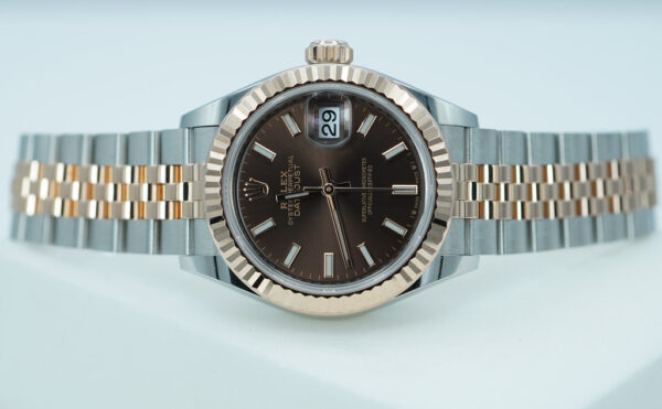 Rolex 279171 DATEJUST 28 TWO TONE ROSE GOLD CHOCOLATE DIAL JUBILEE BAND FULL SET - Image 10