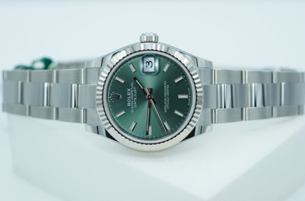 BRAND NEW Rolex 278274 DATEJUST 31 FLUTED BEZEL MINT GREEN DIAL 2025 FULL SET - Image 10