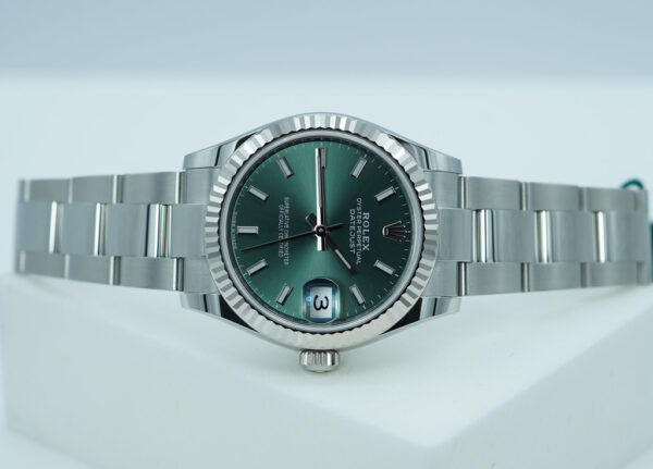 BRAND NEW Rolex 278274 DATEJUST 31 FLUTED BEZEL MINT GREEN DIAL 2025 FULL SET - Image 9