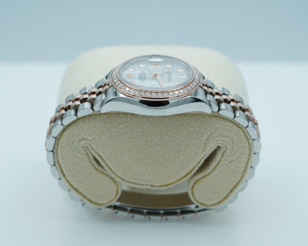 Rolex 279381RBR DATEJUST 28 ROSE GOLD DIAMOND BEZEL MOP DIAMOND DIAL JUBILEE FULL SET - Image 4