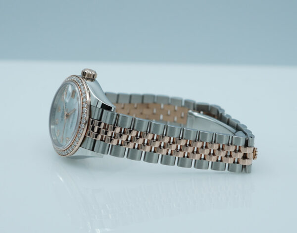 Rolex 279381RBR DATEJUST 28 ROSE GOLD DIAMOND BEZEL MOP DIAMOND DIAL JUBILEE FULL SET - Image 5