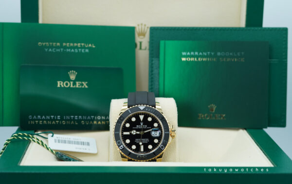 Rolex 226658 YACHTMASTER 42 18K YELLOW GOLD OYSTERFLEX WARRANTY FULL SET - Image 2