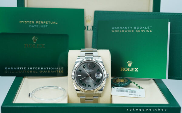 BRAND NEW Rolex 126334 DATEJUST 41 FLUTED BEZEL WIMBLEDON DIAL OYSTER BAND 2025 FULL SET - Image 2