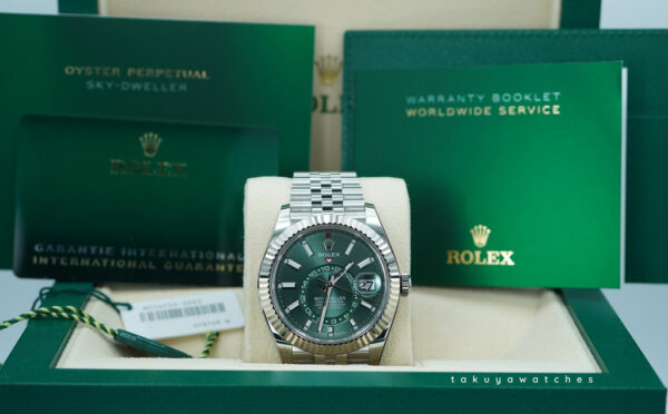 Rolex 336934 SKY-DWELLER MINT GREEN DIAL JUBILEE BAND NEW MODEL FULL SET - Image 2