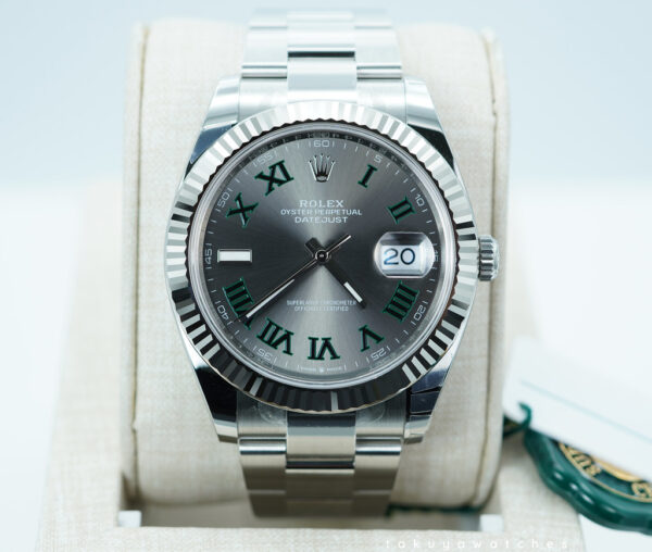 BRAND NEW Rolex 126334 DATEJUST 41 FLUTED BEZEL WIMBLEDON DIAL OYSTER BAND 2025 FULL SET