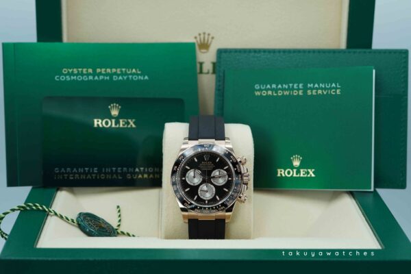 Rolex 126515LN DAYTONA 18K ROSE GOLD OYSTERFLEX BLACK DIAL 2024 FULL SET - Image 2