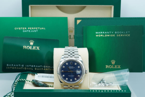 Rolex 126334 DATEJUST 41 FLUTED BEZEL BLUE DIAMOND DIAL JUBILEE BAND FULL SET - Image 2