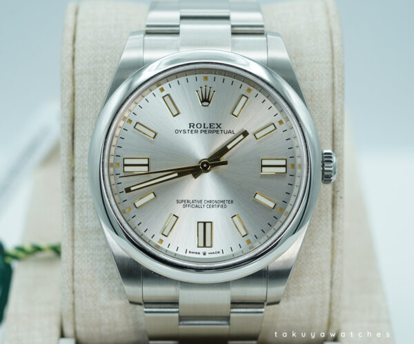 BRAND NEW Rolex 124300 OYSTER PERPETUAL 41 SILVER GOLD ACCENTS DIAL 2024 FULL SET