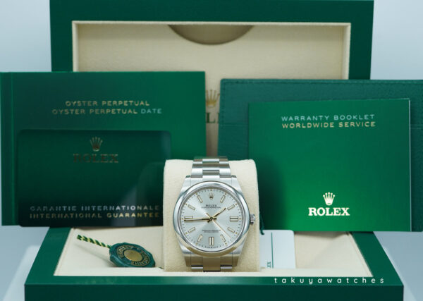 BRAND NEW Rolex 124300 OYSTER PERPETUAL 41 SILVER GOLD ACCENTS DIAL 2024 FULL SET - Image 2