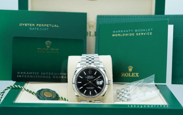 Rolex 126334 DATEJUST 41 FLUTED BEZEL BLACK DIAL JUBILEE BAND 2024 FULL SET - Image 2