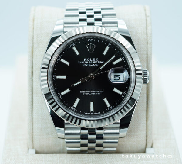 Rolex 126334 DATEJUST 41 FLUTED BEZEL BLACK DIAL JUBILEE BAND 2024 FULL SET