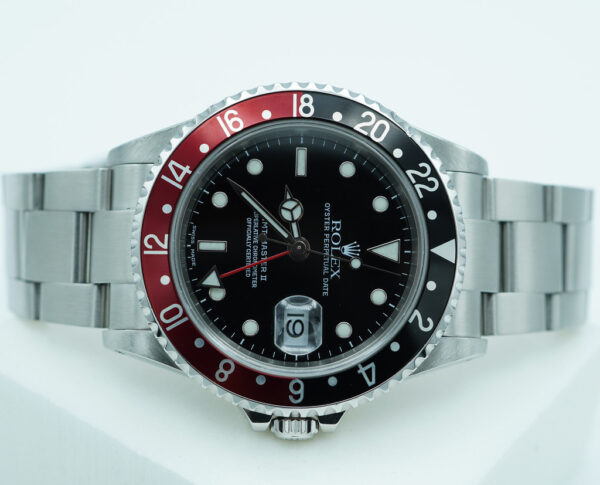 Rolex 16710 GMT MASTER II RED BLACK COKE BEZEL Y SERIAL 2003 BOX PAPERS - Image 10