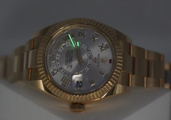 Rolex 326938 SKY-DWELLER 18K YELLOW GOLD SILVER ROMAN DIAL FULL SET - Image 11