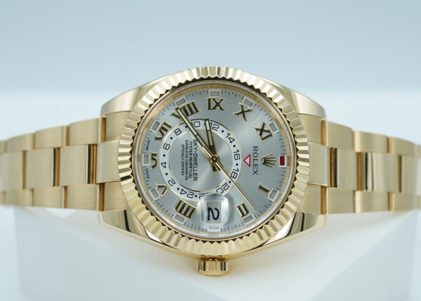 Rolex 326938 SKY-DWELLER 18K YELLOW GOLD SILVER ROMAN DIAL FULL SET - Image 9