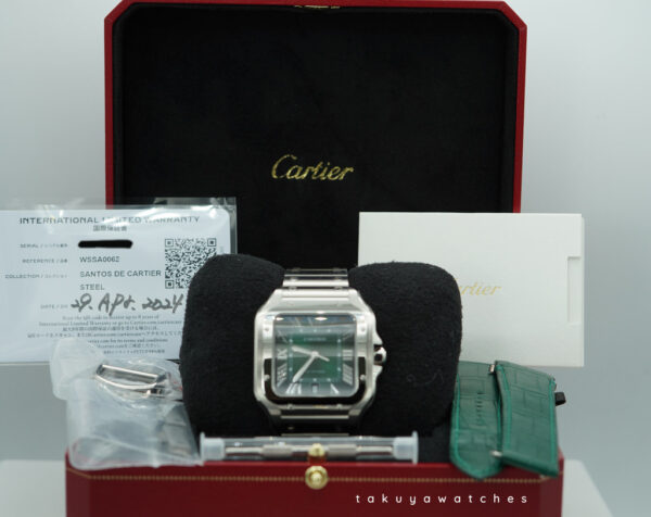 Cartier SANTOS DE CARTIER LARGE MODEL GREEN DIAL WSSA0062 2024 FULL SET - Image 2