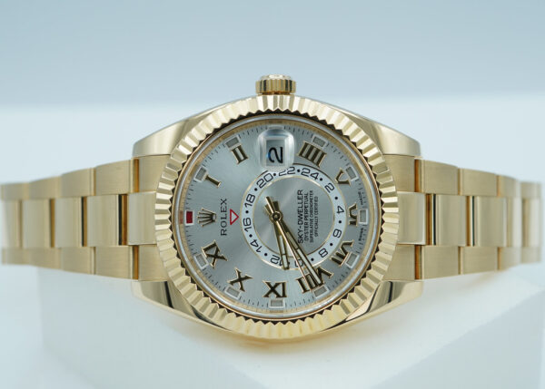 Rolex 326938 SKY-DWELLER 18K YELLOW GOLD SILVER ROMAN DIAL FULL SET - Image 10