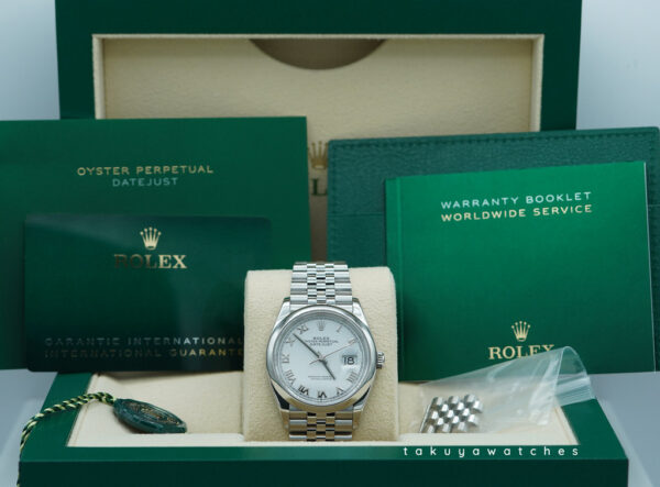 Rolex 126200 DATEJUST 36 WHTE ROMAN DIAL JUBILEE BAND 2022 WARRANTY FULL SET - Image 2